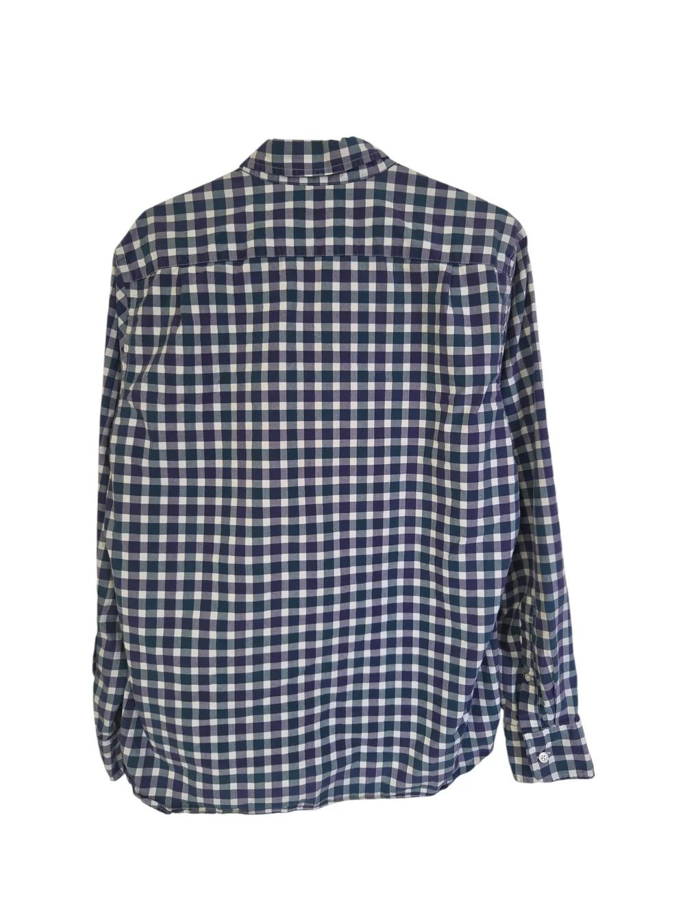J. Crew Blue and White Gingham Button-Down Shirt